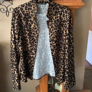 Shein leopard Blaser